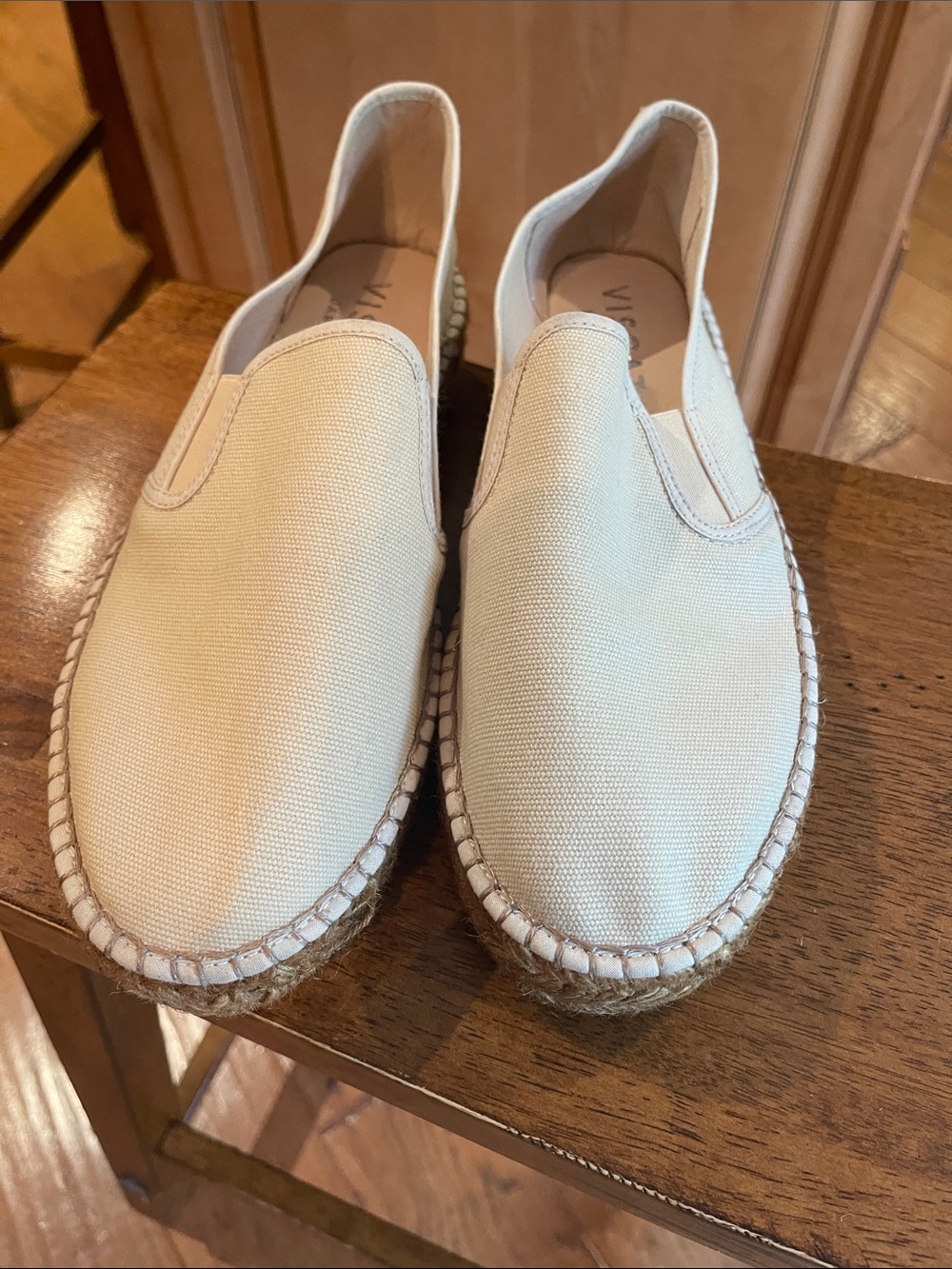 Viscata Beige Canvas Slip-On Espadrilles